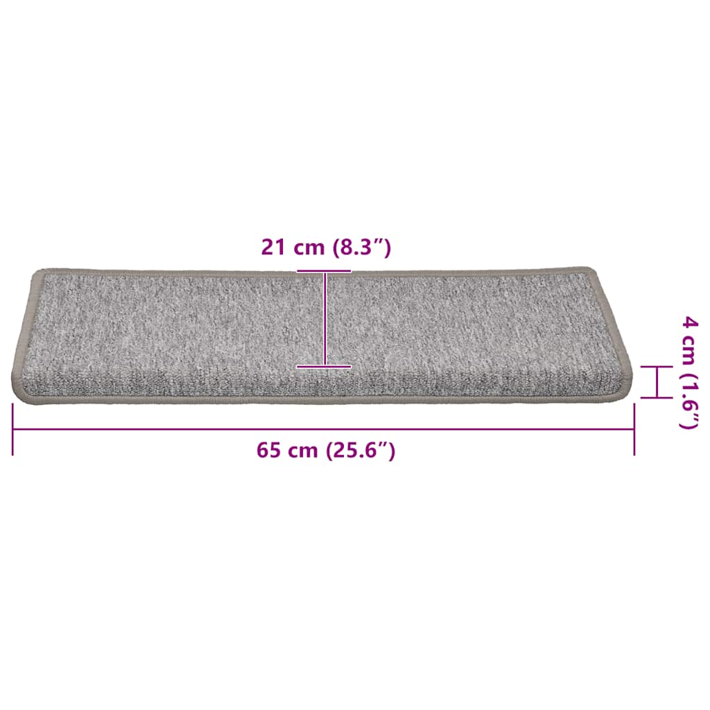 Stufenmatten 15 Stk. 65x21x4 cm Anthrazit Rechteckiger Rand