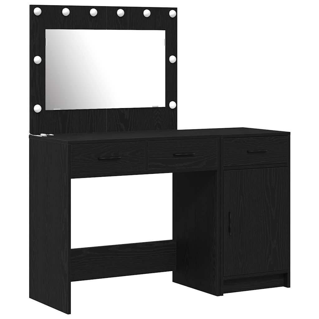 Schminktisch mit Spiegelbeleuchtung 2 pcs Weiß Holzwerkstoff