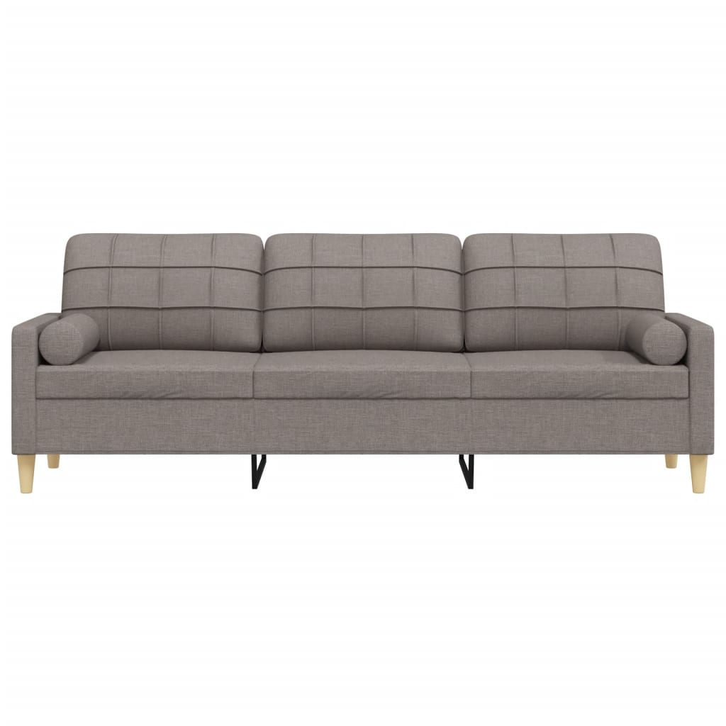 2-Sitzer-Sofa mit Zierkissen Braun 120 cm Stoff