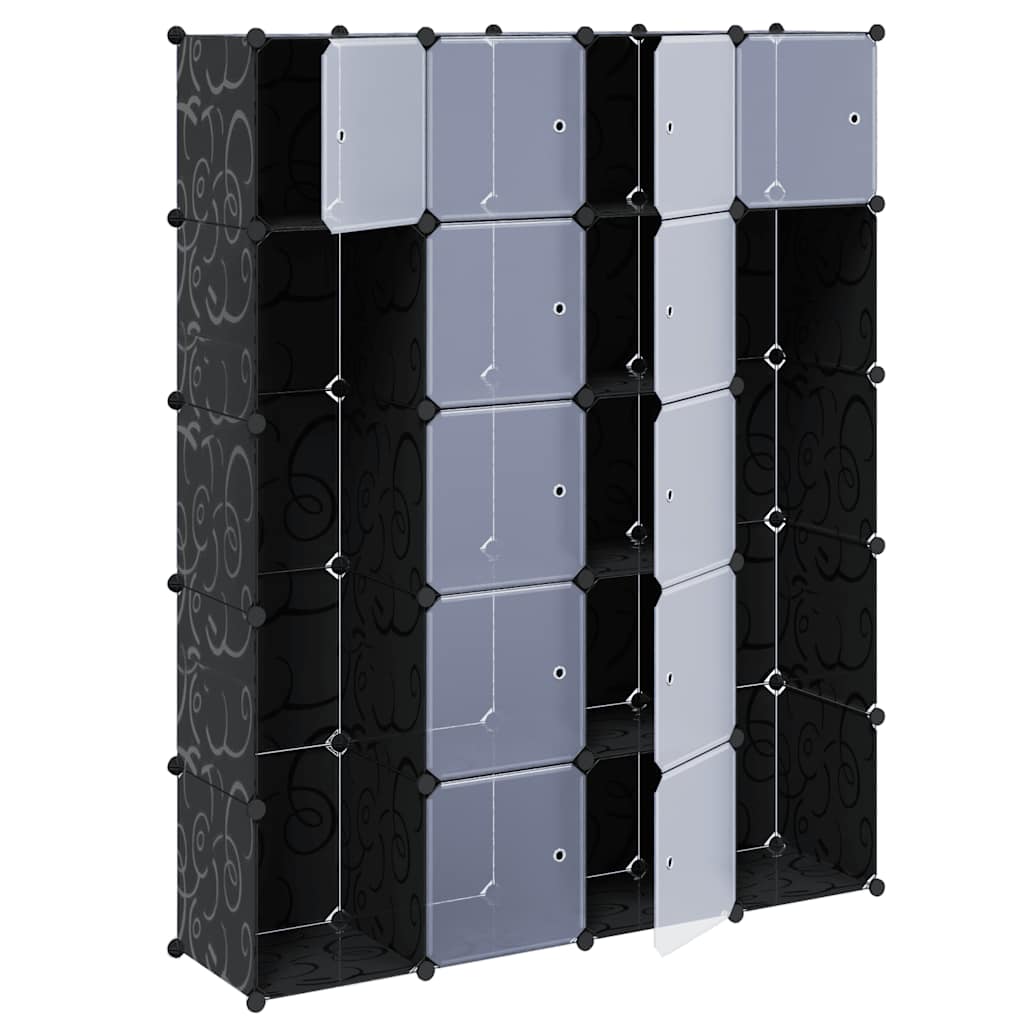 Modularer Schrank mit 9 Fächern 109x36,5x143cm Schwarz und Weiß