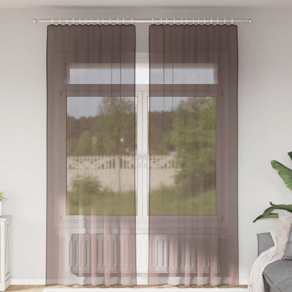 Voile Vorhänge mit Ösen 2 Stk. Apfelgrün 140x140 cm