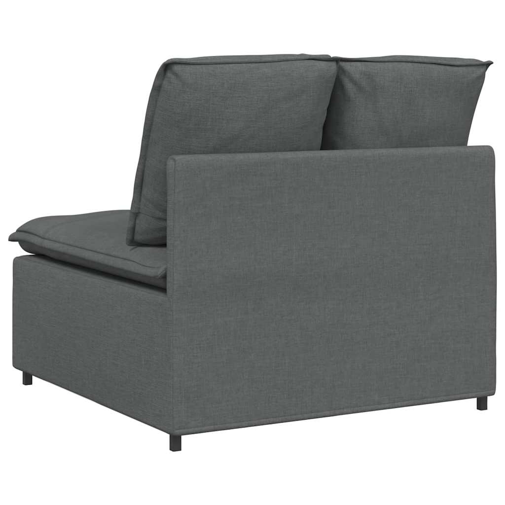 Modulares Sofa Endmodul mit Armlehne Kissen Hellgrau 100 cm