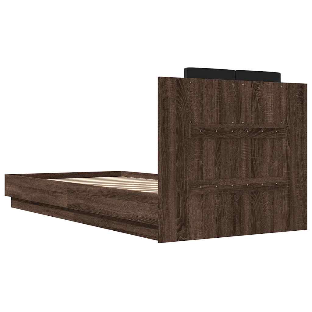 Bettgestell mit Kopfteil Grau Sonoma 180x200 cm Holzwerkstoff