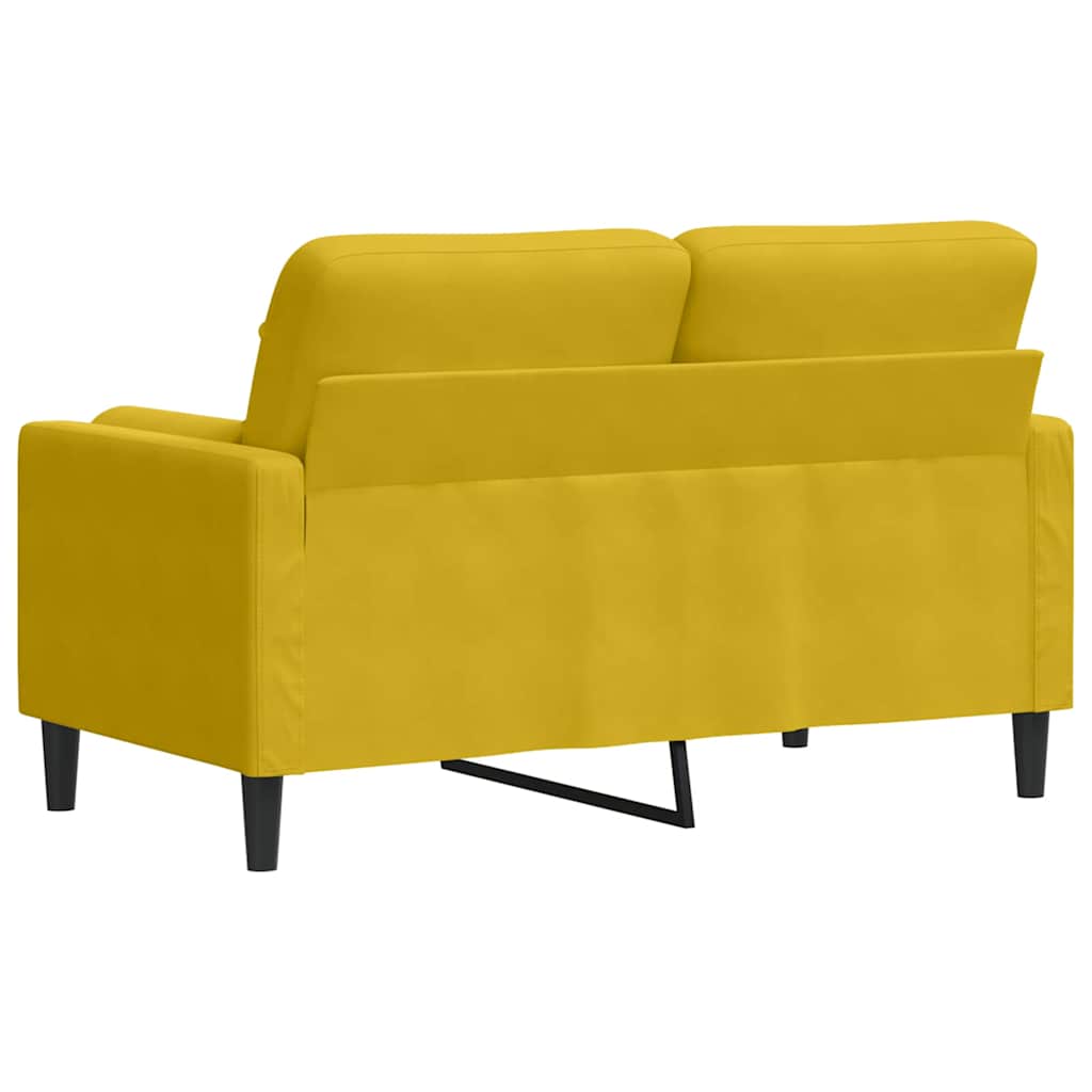 2-Sitzer-Sofa mit Zierkissen Hellgrau 120 cm Samt