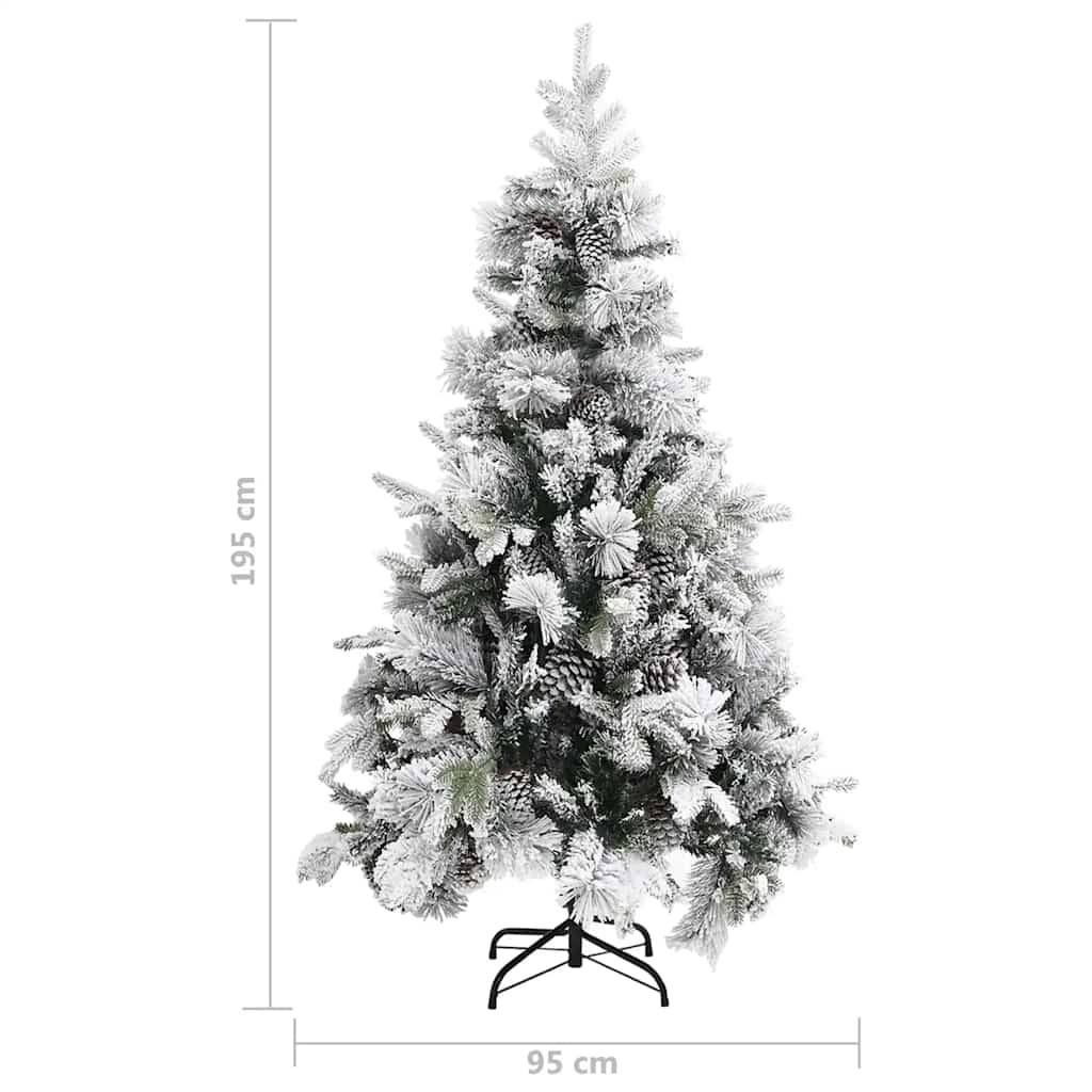 Weihnachtsbaum mit Zapfen Beschneit 150 cm PVC & PE