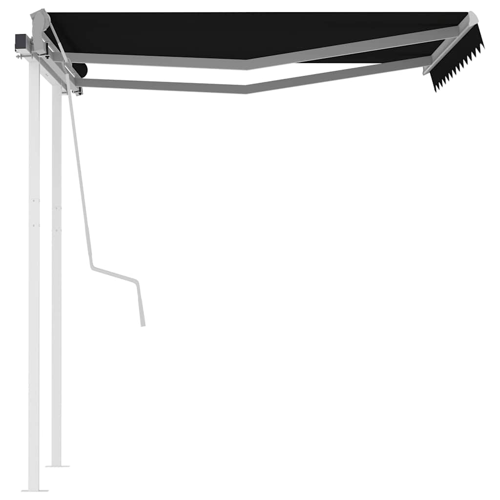 Markise Manuell Einziehbar mit Pfosten 3x2,5 m Creme