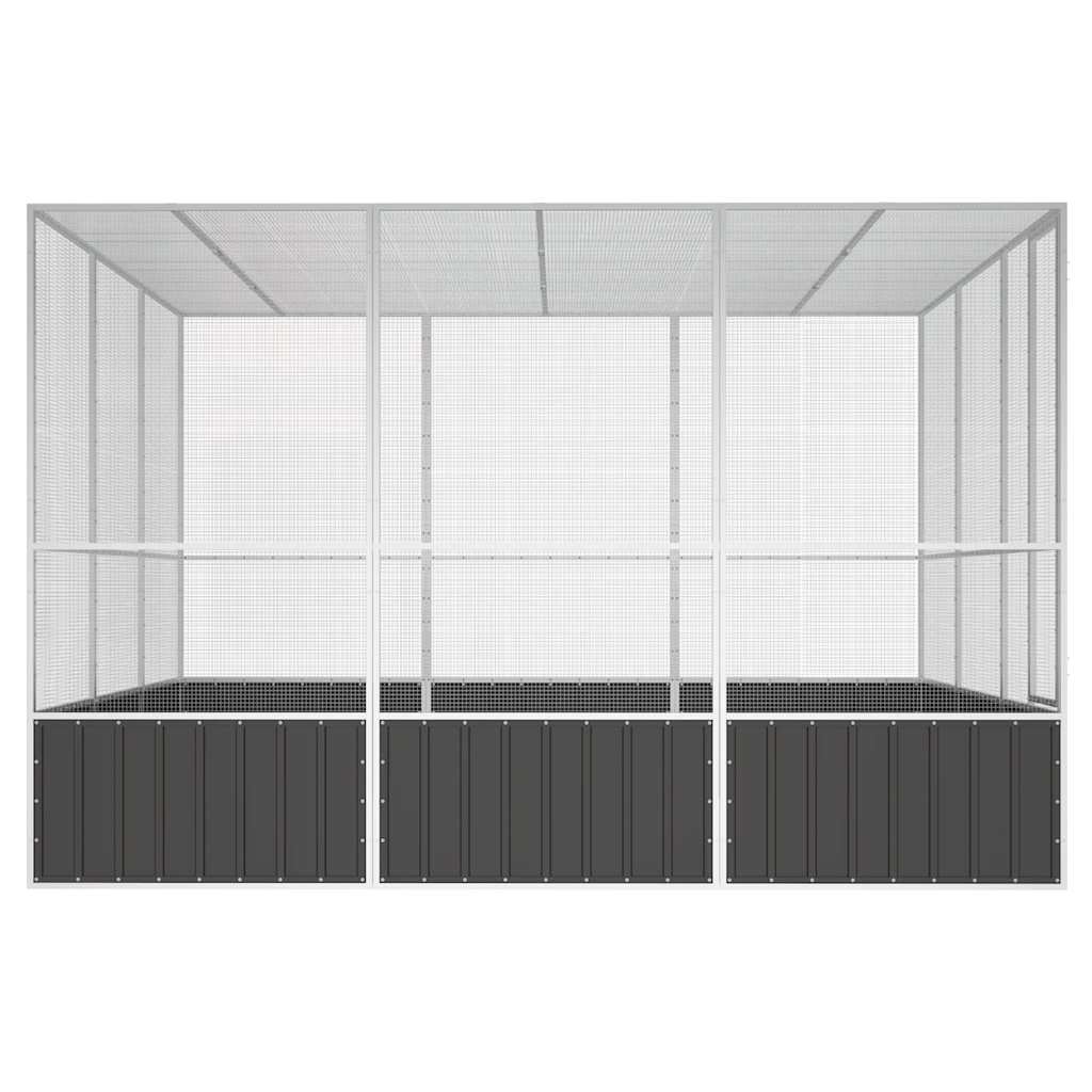 Vogelkäfig Anthrazit 111x107x211,5 cm Verzinkter Stahl