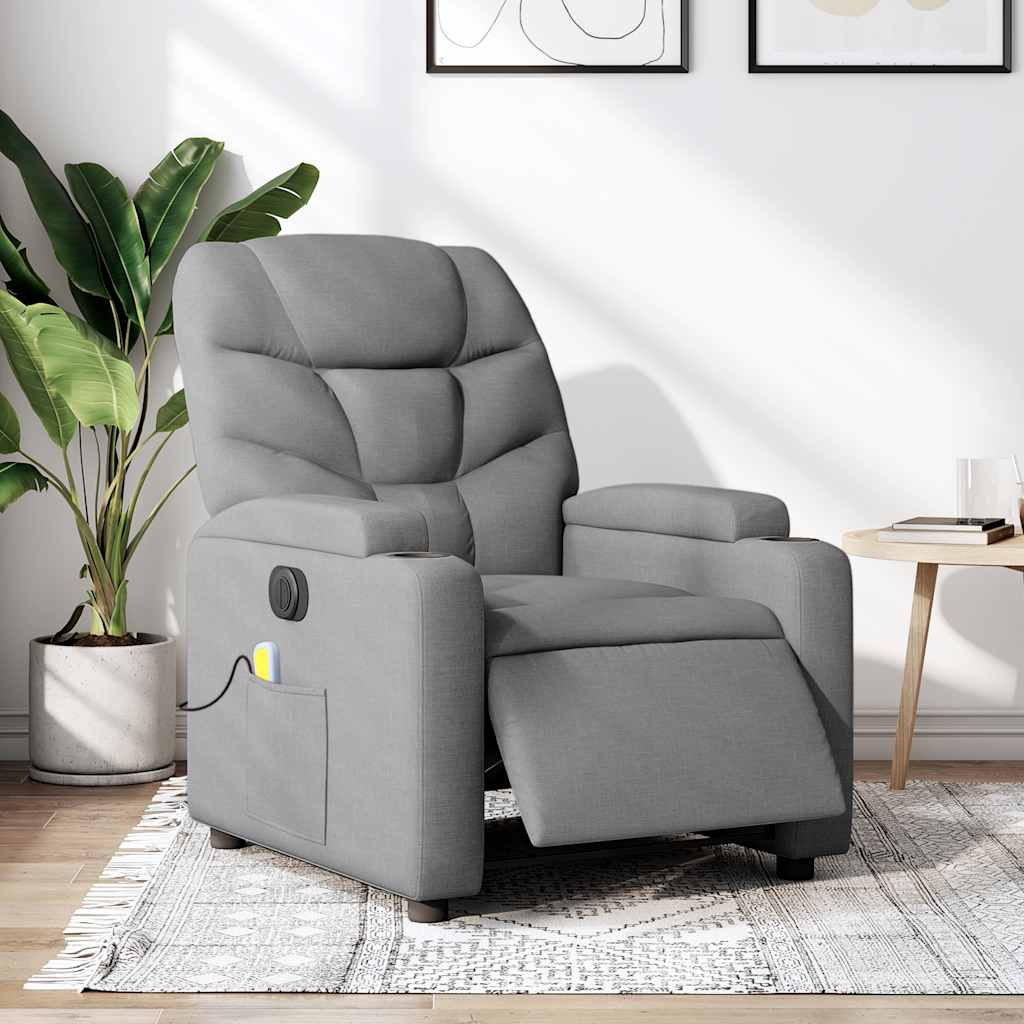 Relaxsessel Elektrisch Dunkelgrau Stoff