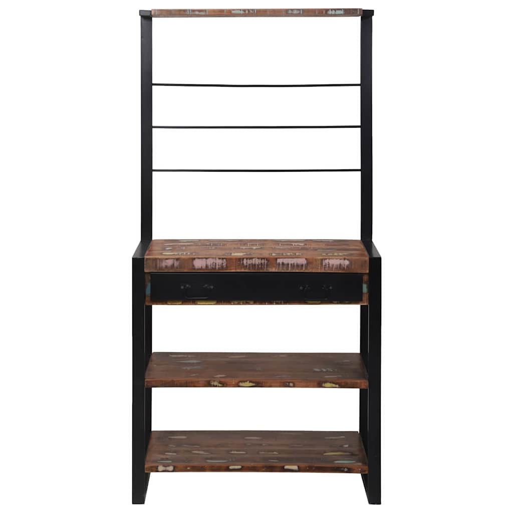 Küchenregal Braun und Schwarz 80 x 40 x 160 cm Massivholz Mango