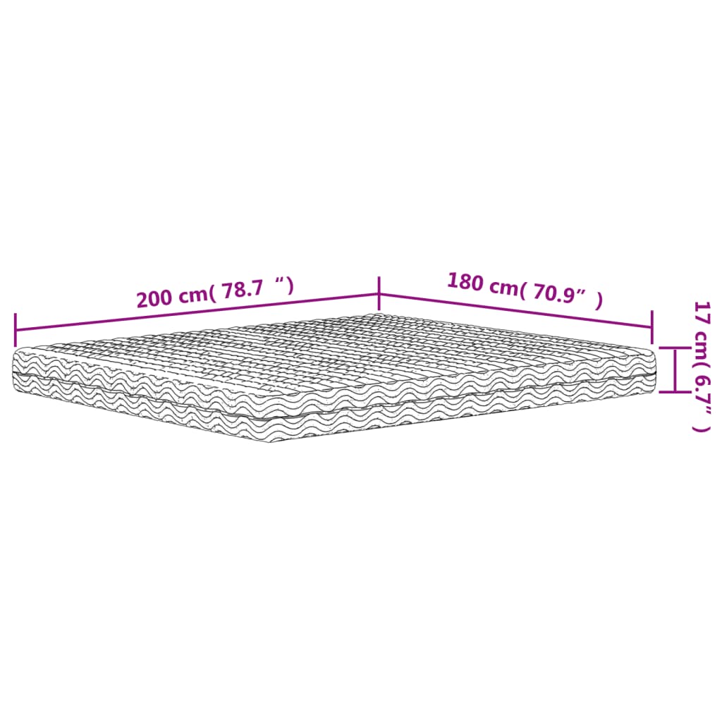 Schaumstoffmatratze Weiß 80x200 cm Härtegrad H2 H3