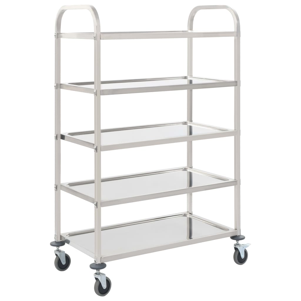 2-Stufiger Servierwagen 96,5 x 55 x 90 cm Edelstahl