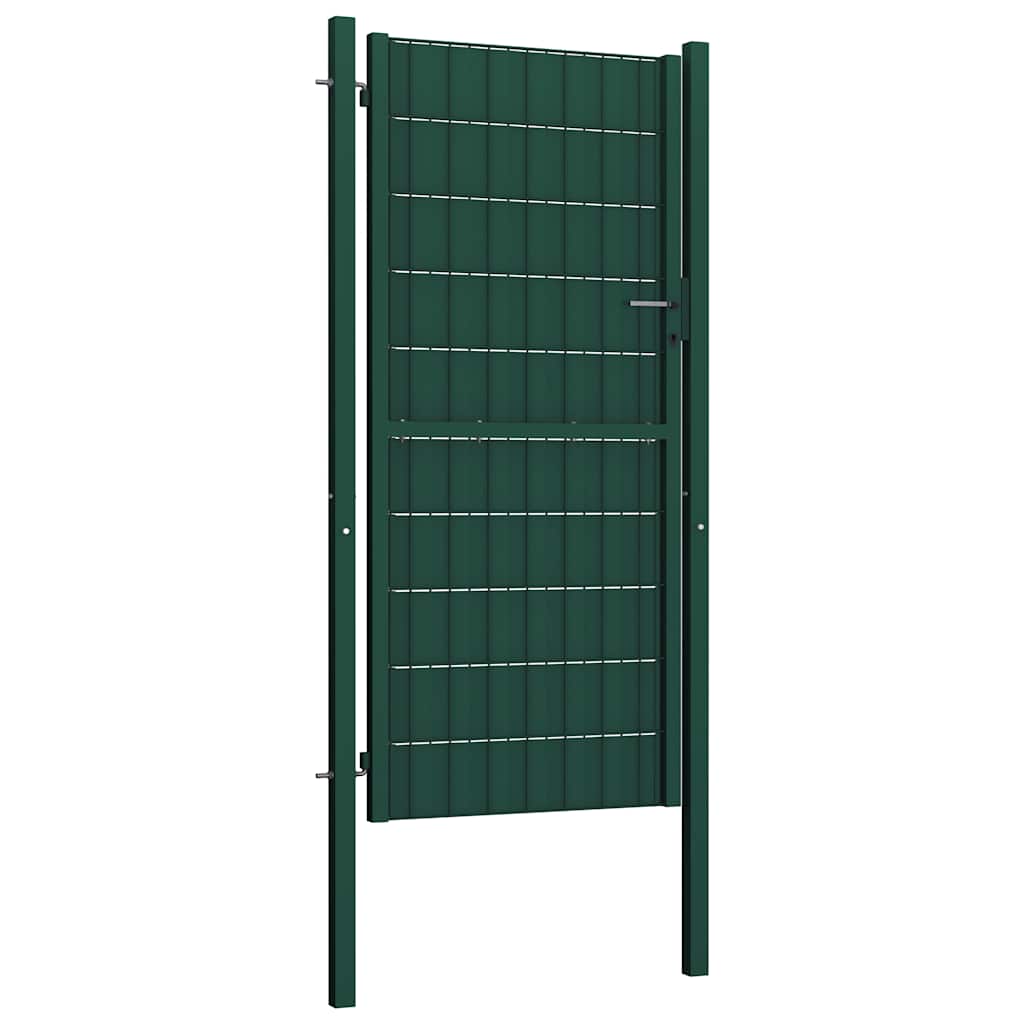 Zauntor aus PVC und Stahl 100 x 81 cm Grün