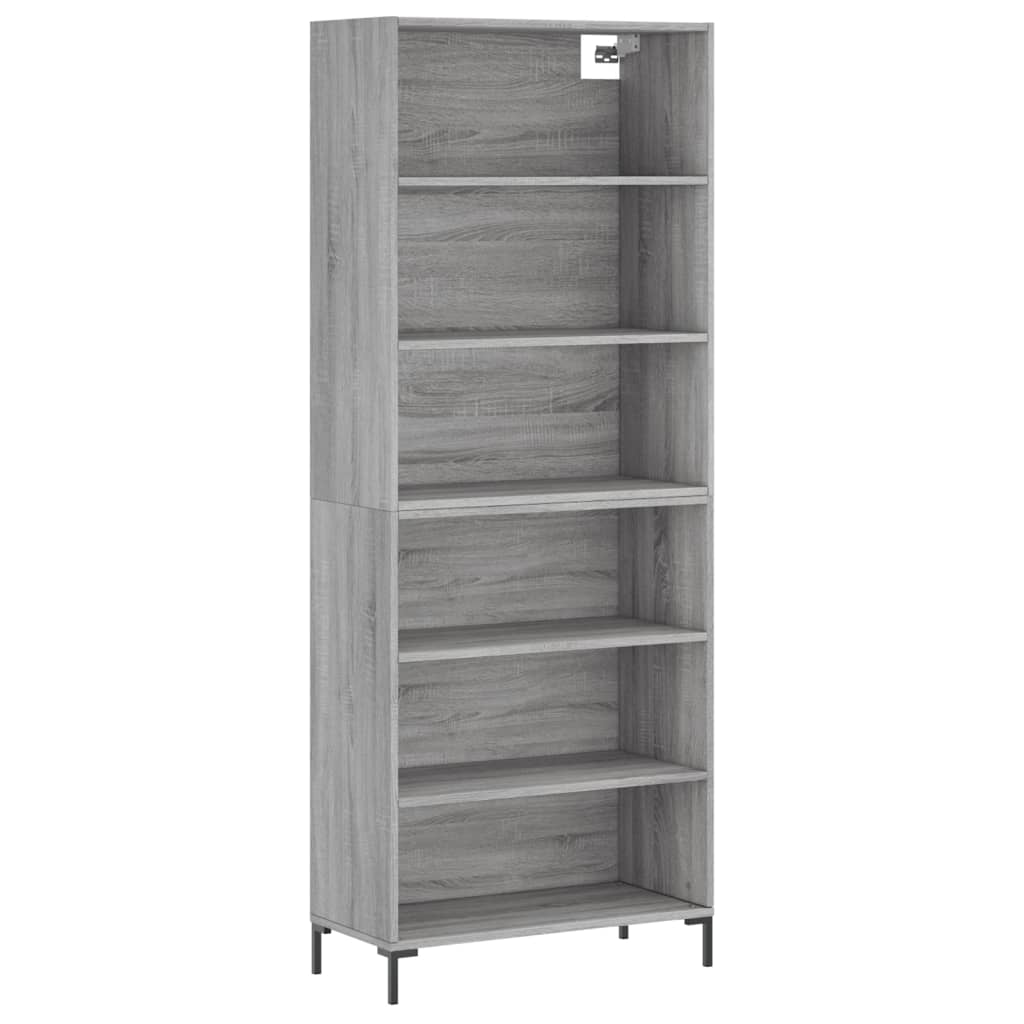 Highboard Hochglanz-Weiß 69,5x34x180 cm Holzwerkstoff