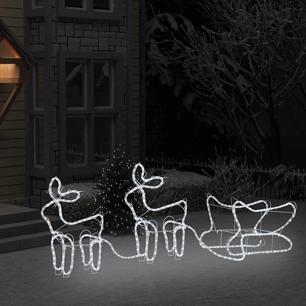 Weihnachtsdekoration Rentiere und Schlitten Outdoor 252 LEDs