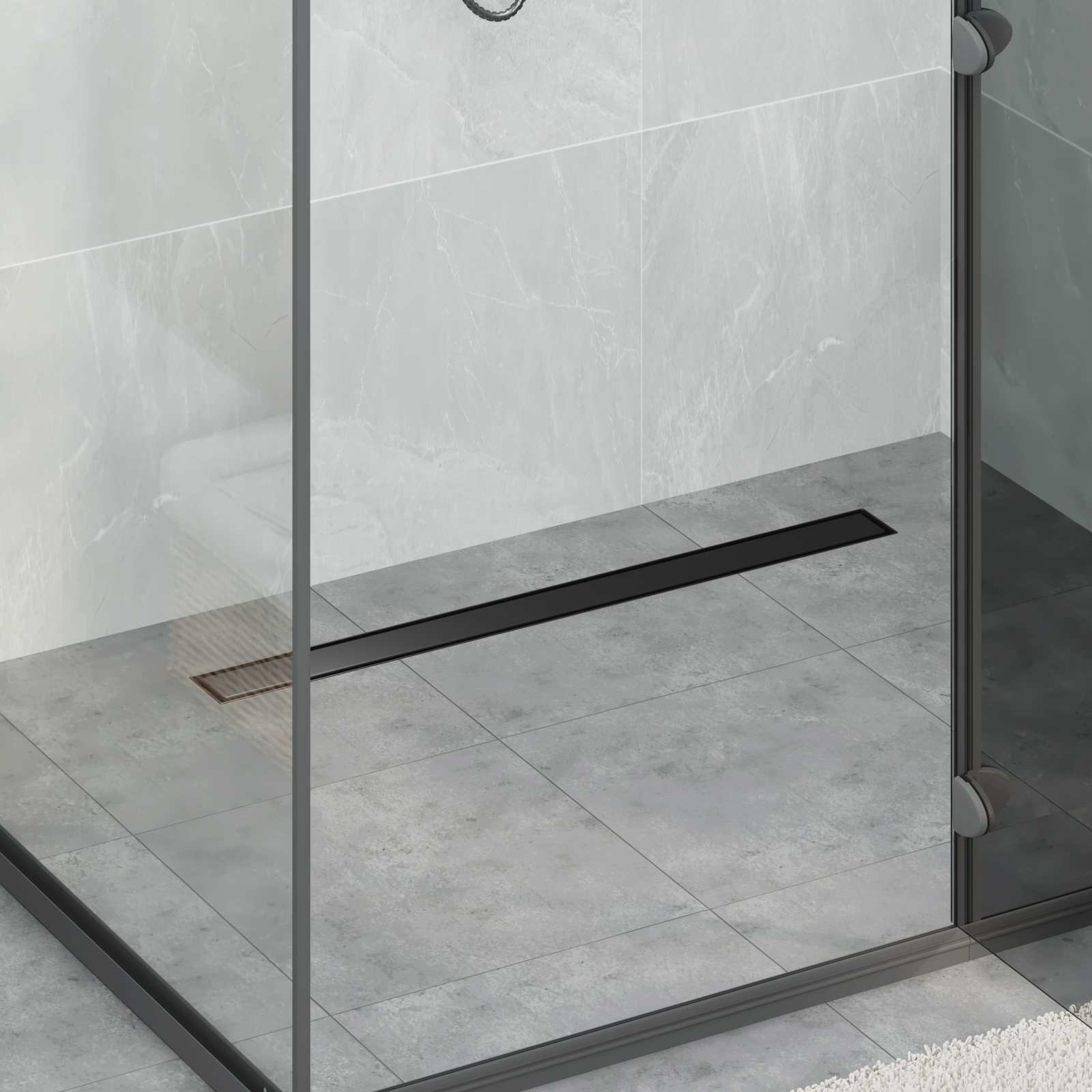 Duschablauf 2-in-1 mit 360° Siphon Silber 54 x 11 x 9,5 cm