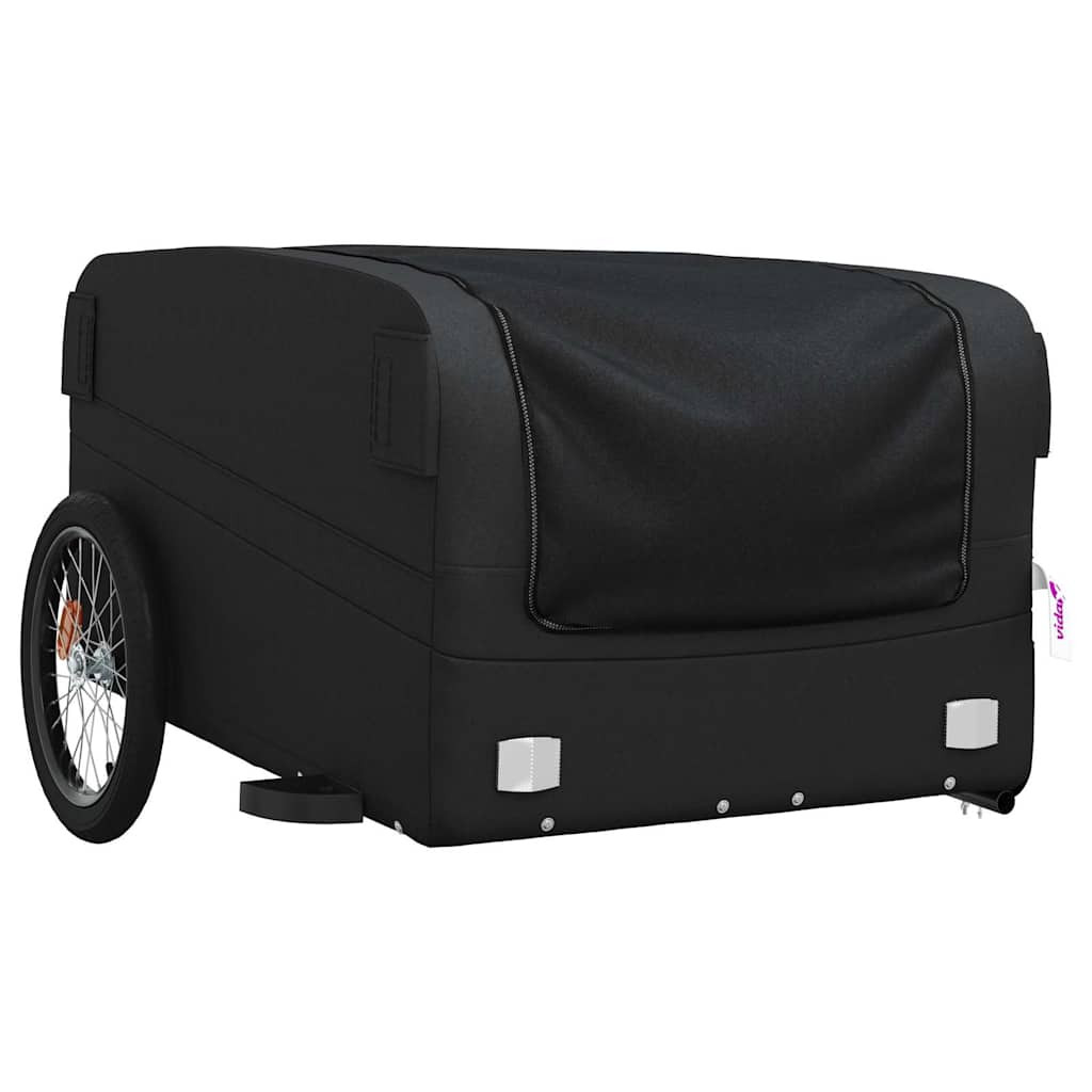 Fahrradanhänger Schwarz und Rot 30 kg Eisen