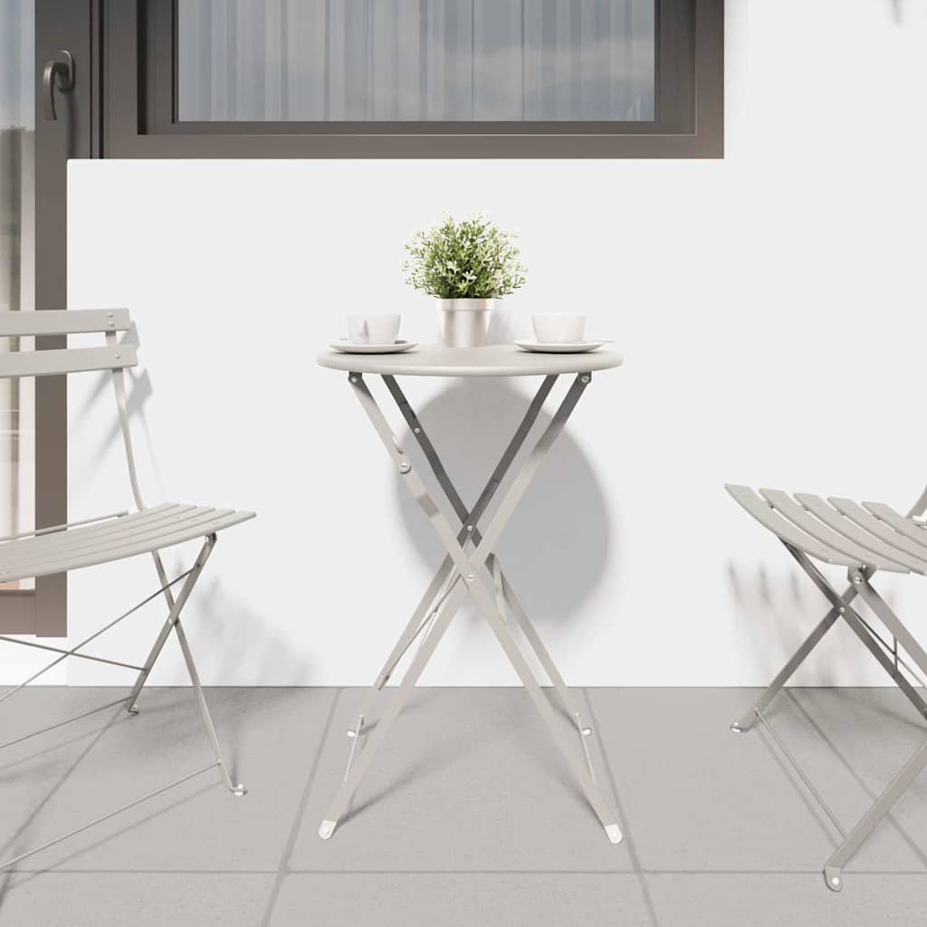 Bistrotisch Weiß Ø 50 x 71 cm Pulverbeschichteter Stahl
