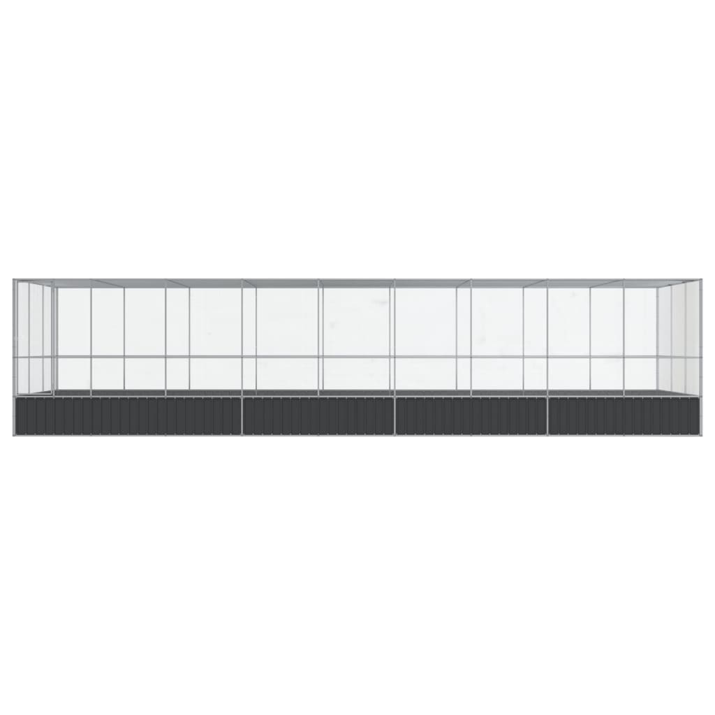 Voliere Silbern 210,5x107x212 cm Stahl
