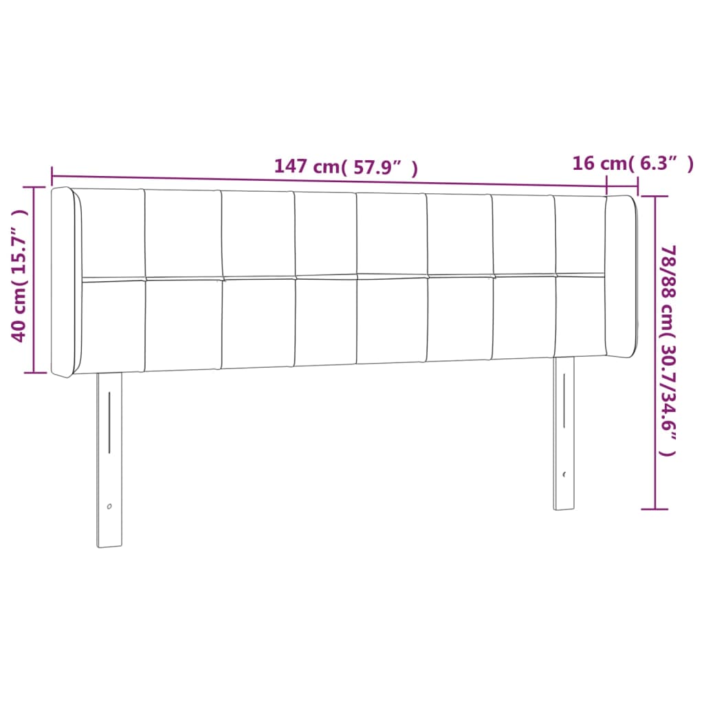 Kopfteil mit Ohren Dunkelblau 93x16x78/88 cm Samt