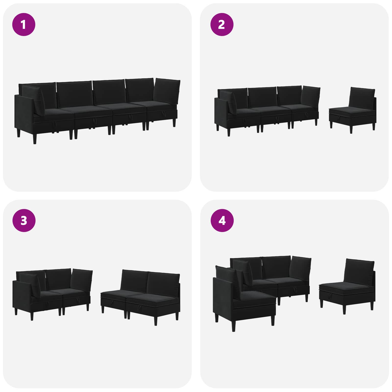Wohnzimmergarnitur mit Kissen mit Speicher 3 pcs Hellgrau Samt