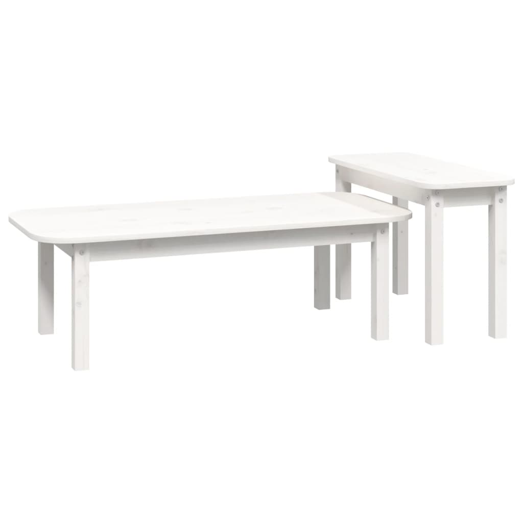 2-tlg. Couchtisch-Set Massivholz Kiefer
