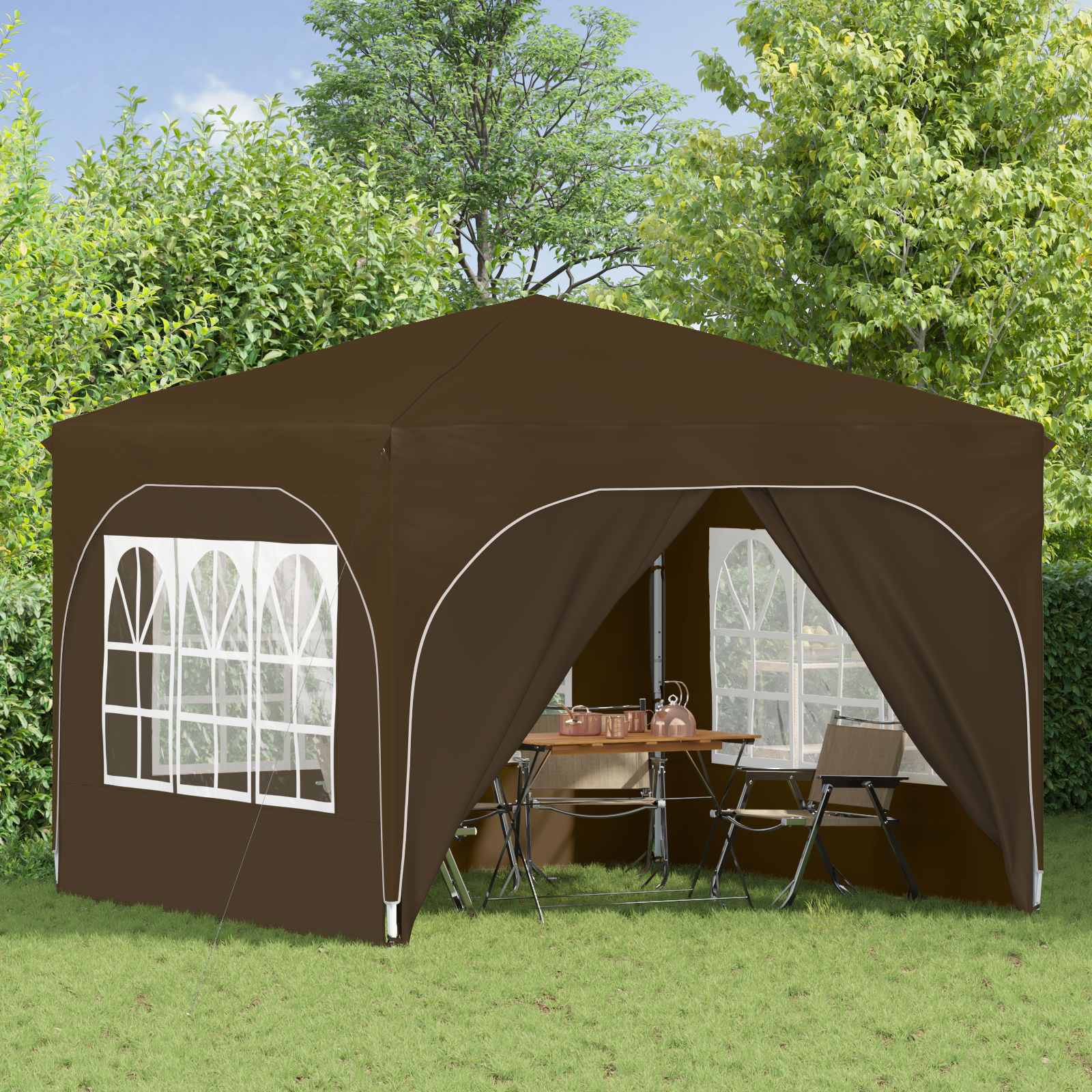 Pop-up Partyzelt 290 x 290 x 245 cm Creme