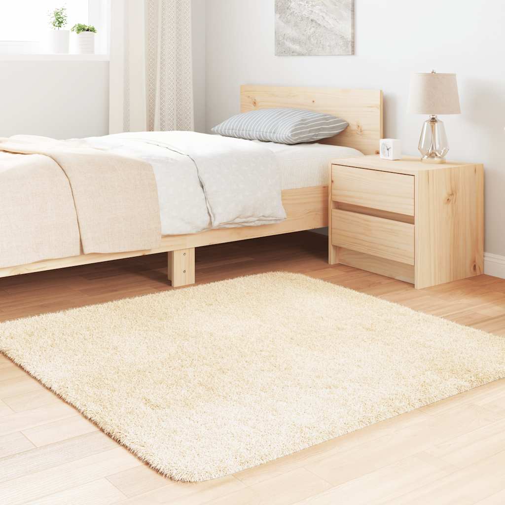 Teppich Shaggy Hochflor NAVARRA Beige 60x100 cm Polyester