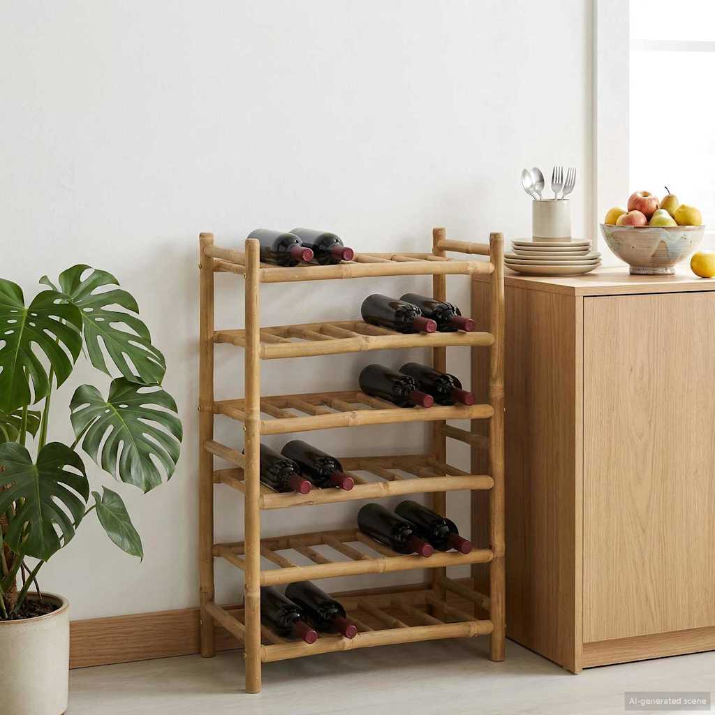 Weinregal Natur 32,5 x 29,5 x 36 cm Bambus