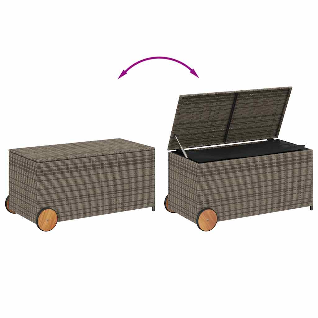 Gartentruhe Schwarz 283L Poly Rattan