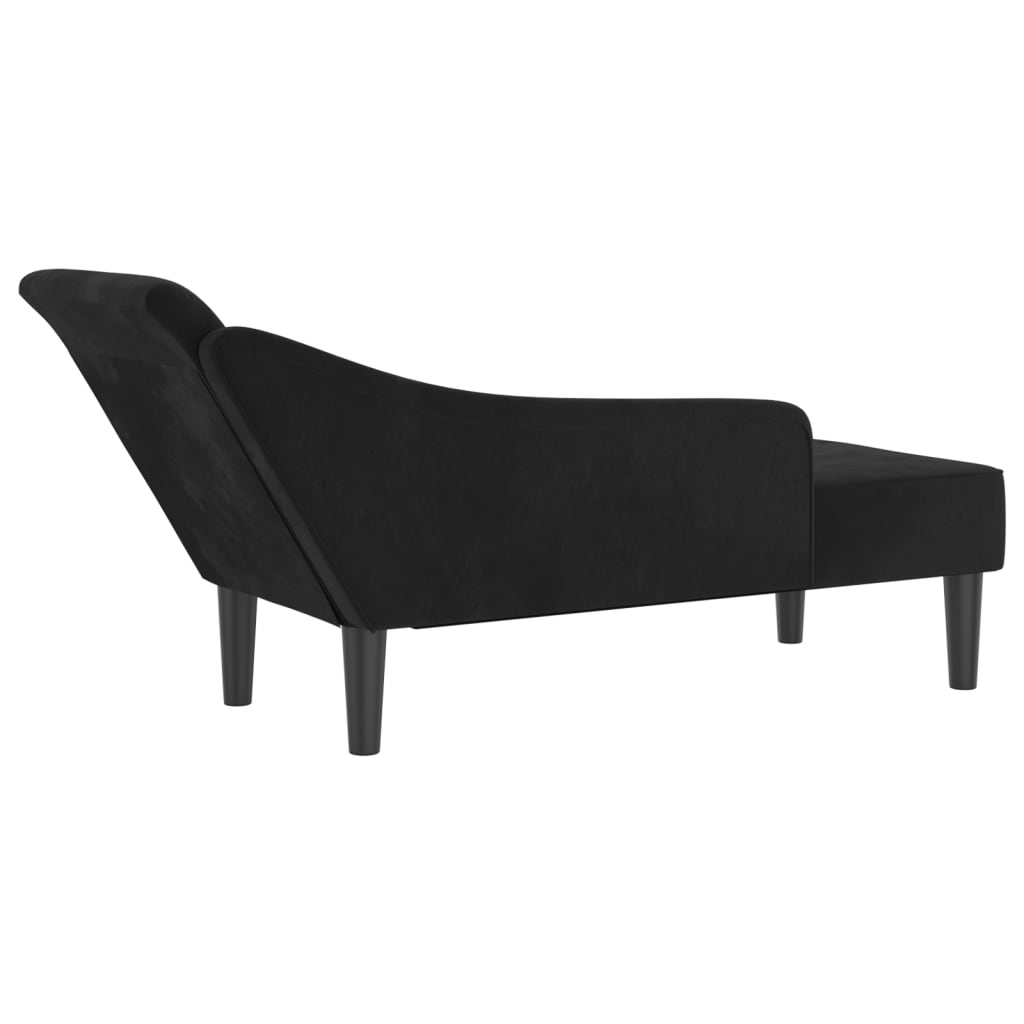 Chaiselongue mit Kissen Rosa Samt