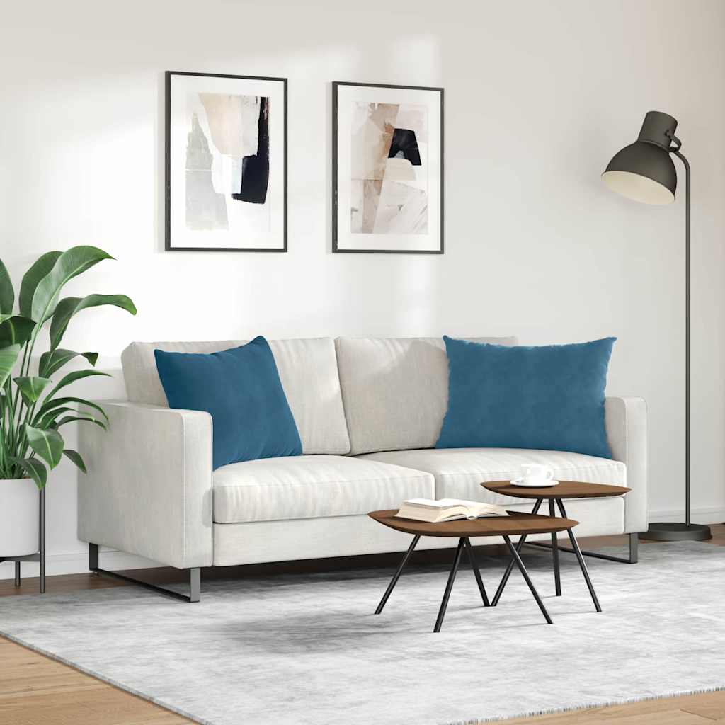 Sofakissen 2 Stück Blau 50 x 30 cm Cordstoff