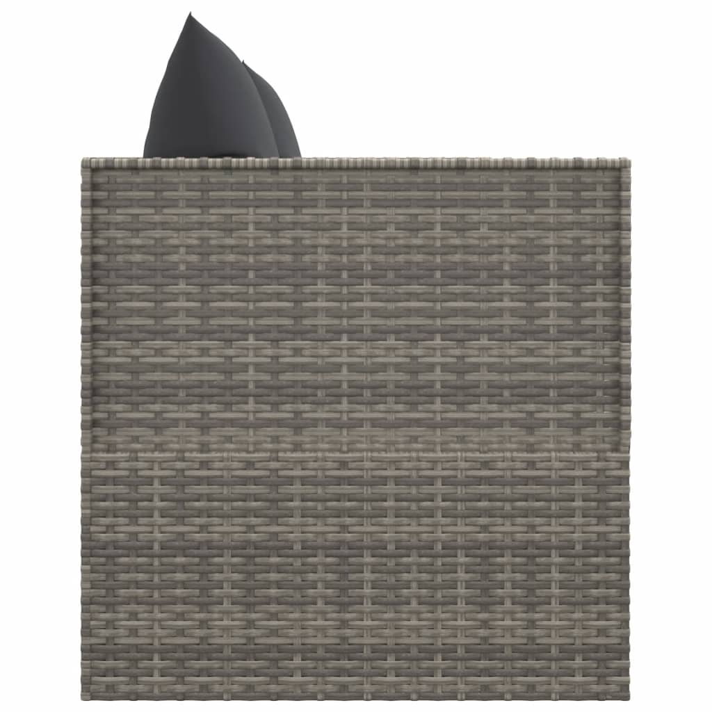 Outdoor-Loungebett mit Kissen Braun Poly Rattan