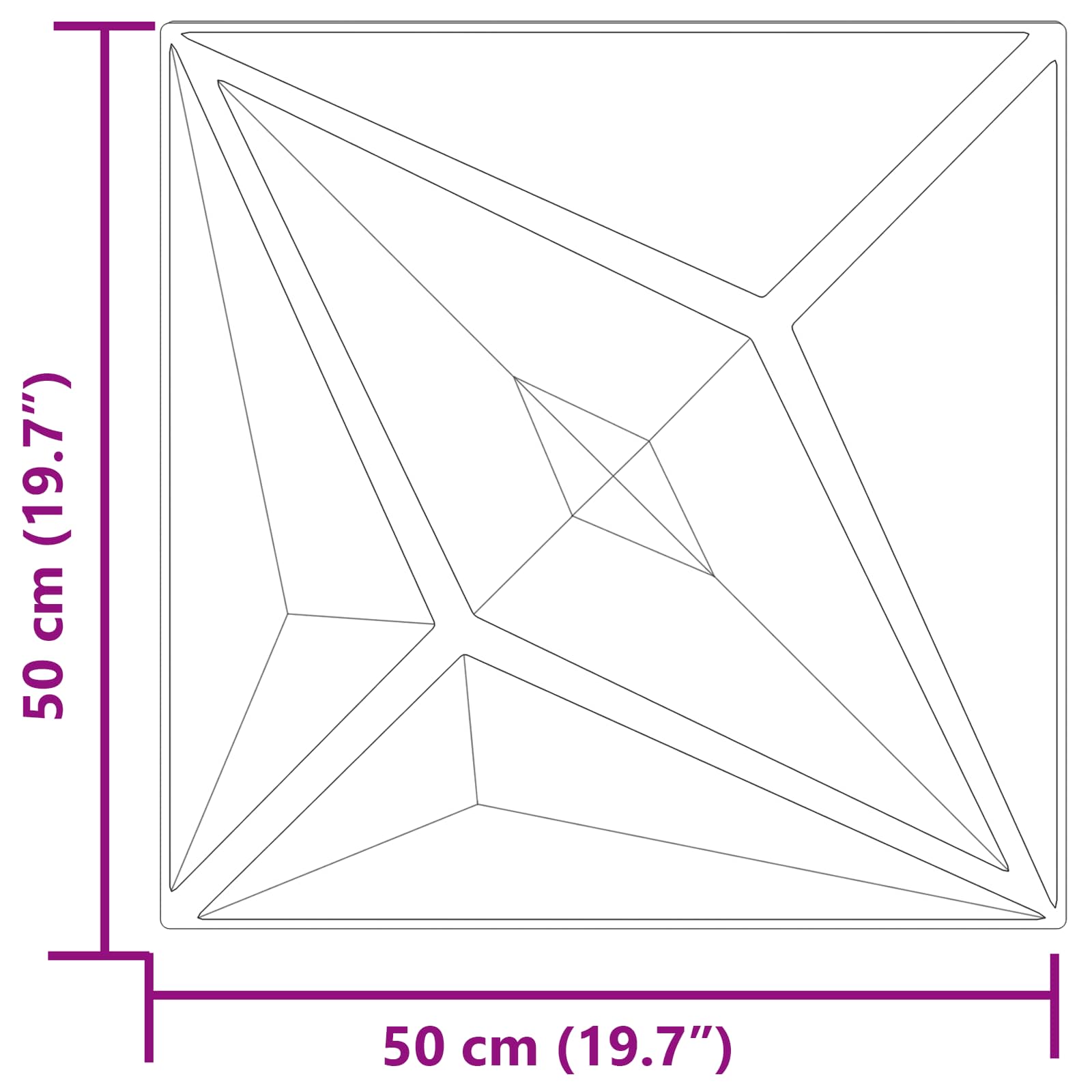 Wandpaneele 12 pcs Diamant Weiß 50 x 50 cm XPS Schaum