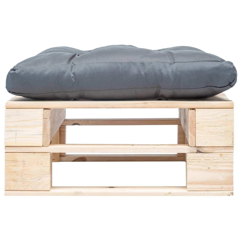 Garten-Palettenhocker mit Kissen Holz Natur