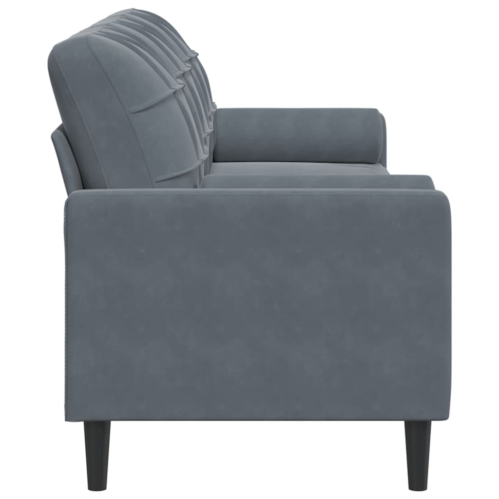 2-Sitzer-Sofa mit Zierkissen Hellgrau 120 cm Samt
