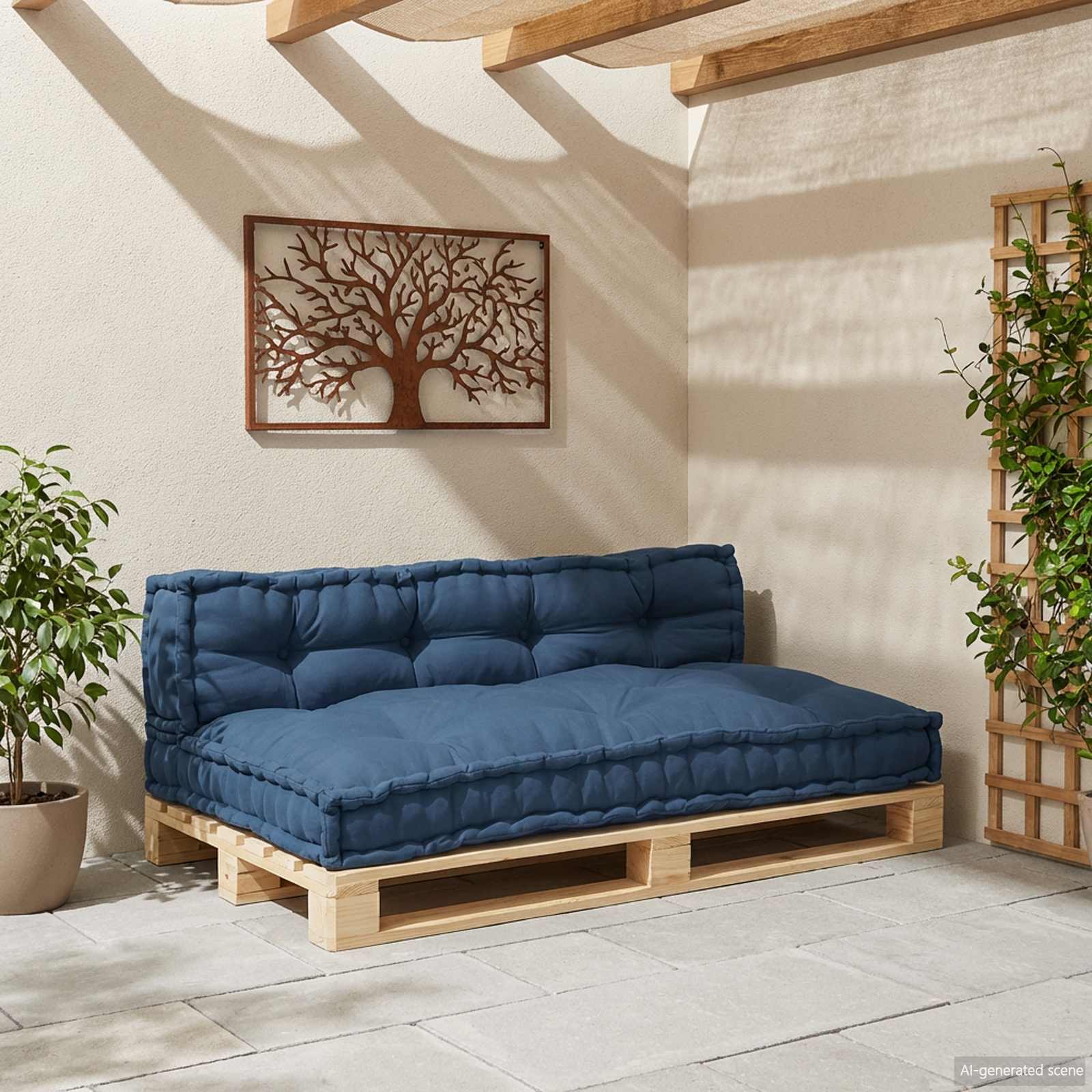 Palettensofa-Auflage Mehrfarbig Stoff Patchwork