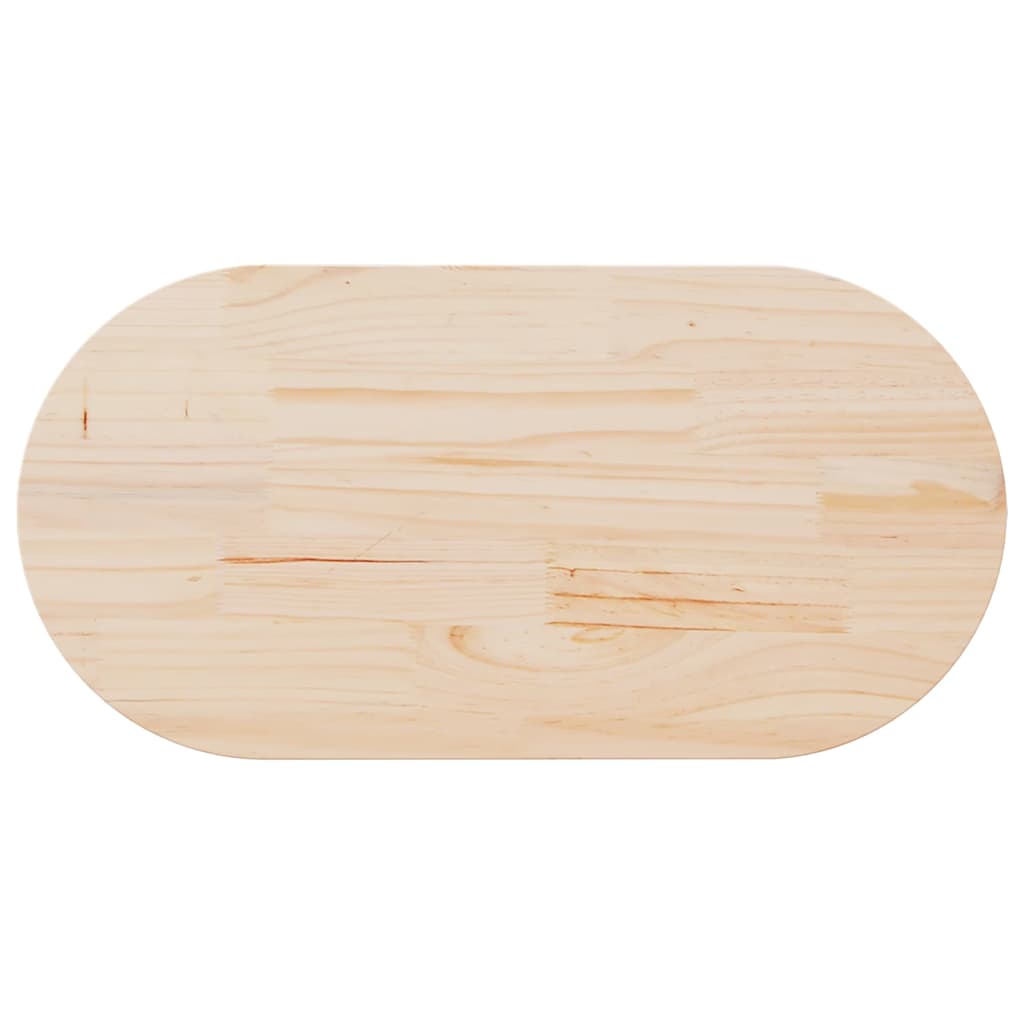 Tischplatte 60x30x2,5 cm Massivholz Kiefer Oval