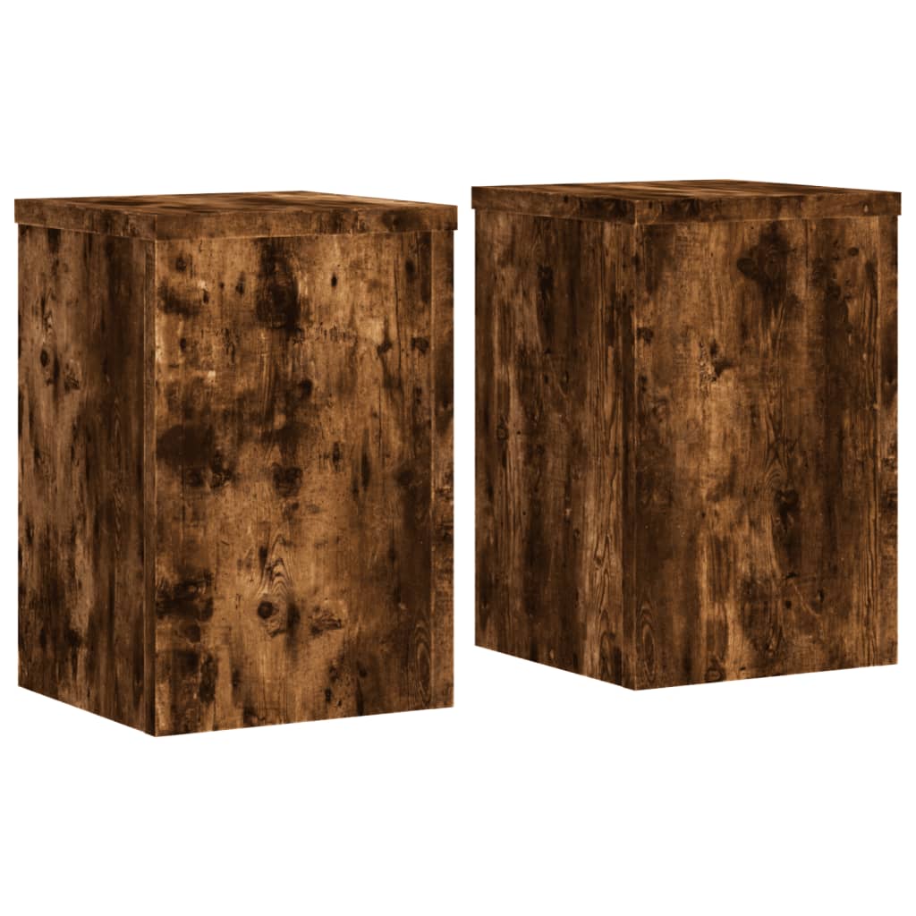 Pflanzenständer 2 Stk. Weiß 33x33x100 cm Holzwerkstoff