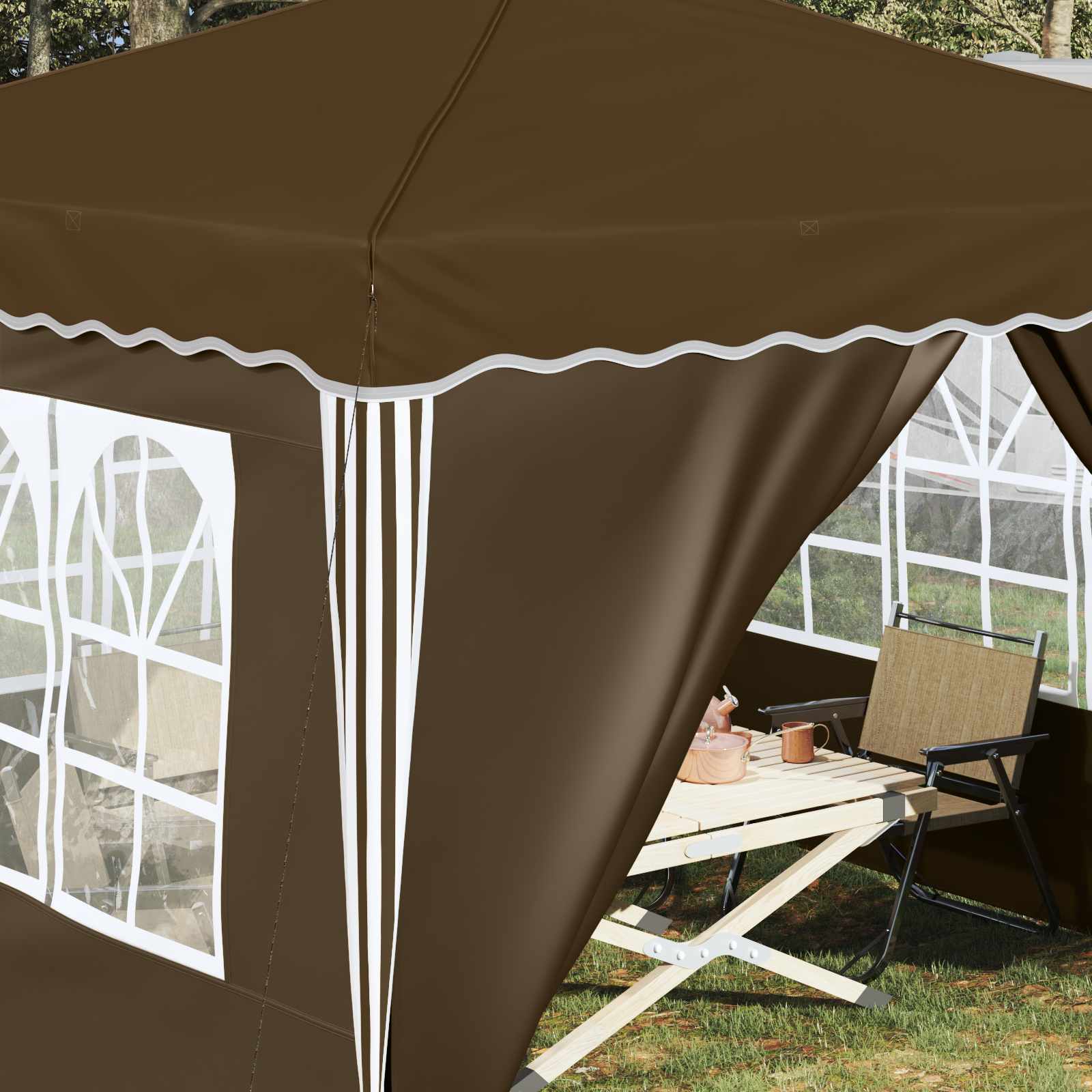 Pop-up Partyzelt 288 x 288 x 245 cm Creme Oxford-Stoff