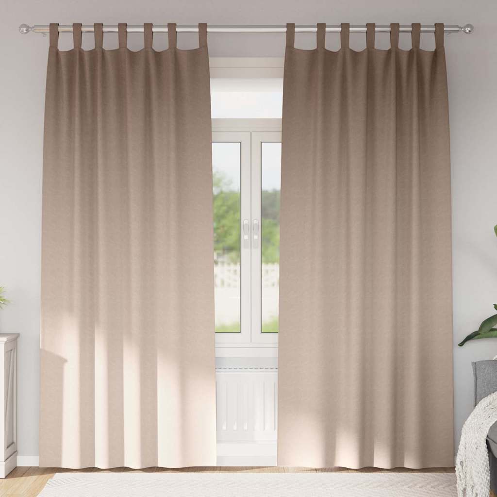 Verdunkelungs-Vorhänge mit Ringen 2 pcs Beige 140 x 140 cm