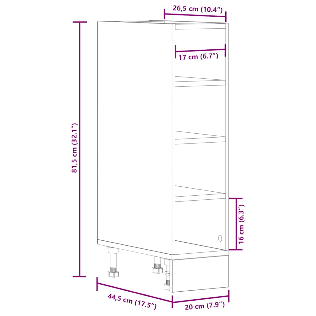 Unterschrank Lyon Weiß 60x46x81,5 cm Holzwerkstoff