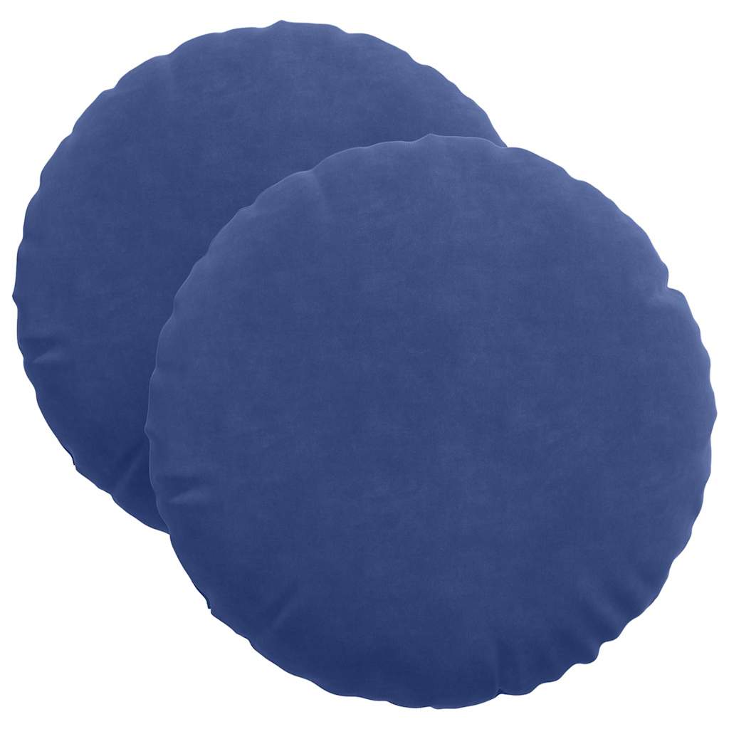 Sitzkissen 2 pcs Blau Ø30 x 13 cm Samt