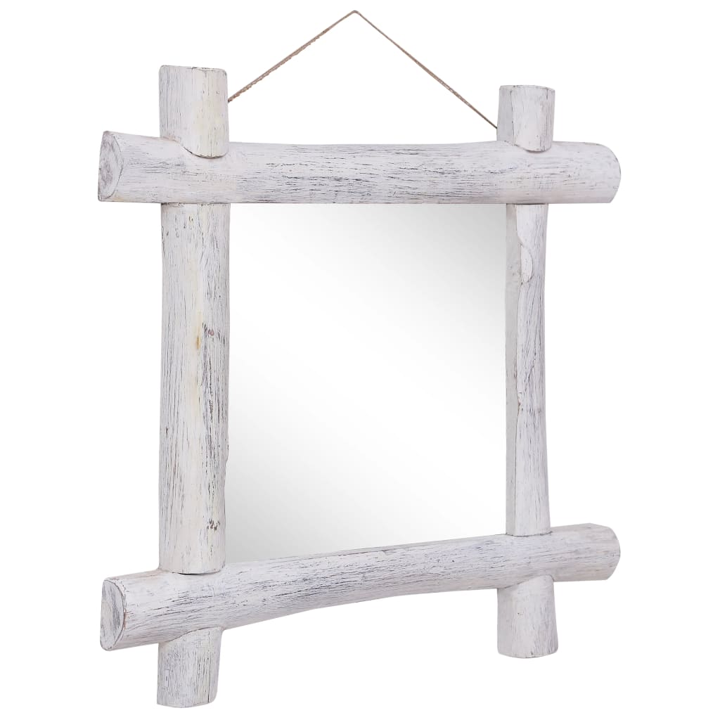 Holzspiegel Natur 70x70 cm Recyceltes Teakholz