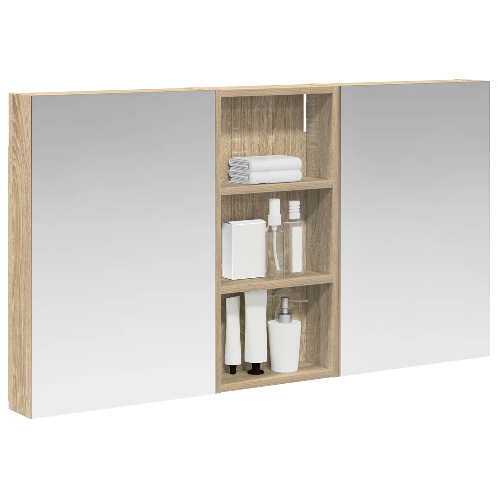 Badezimmerschrank-Set 3 pcs 80 x 10,5 x 50 cm Holzwerkstoff