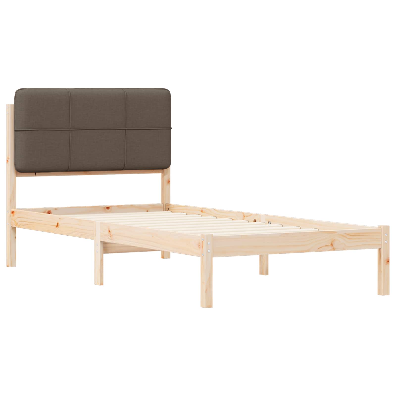 Bettgestell mit gepolstertem Kopfteil Hellgrau 200 x 200 cm