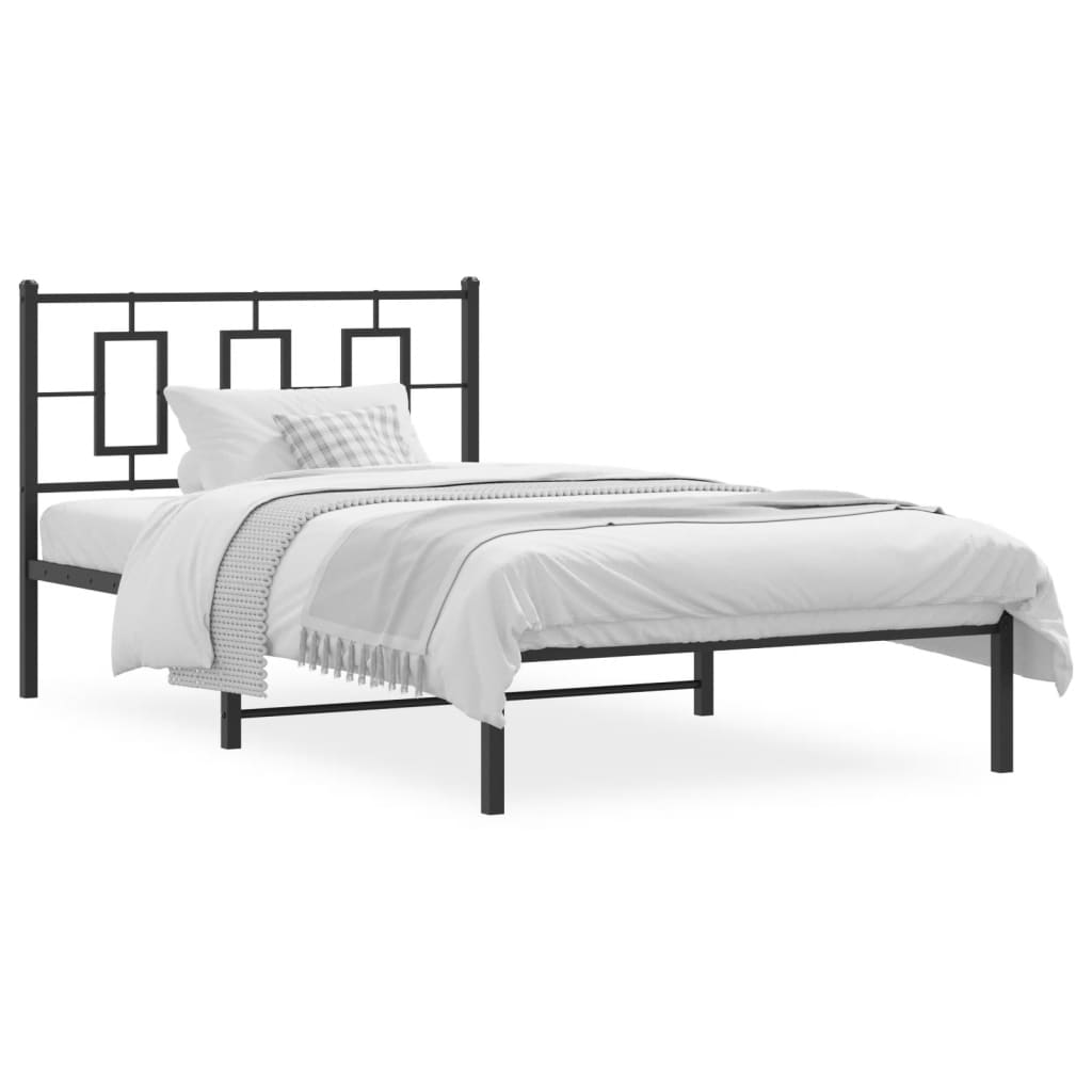 Bettgestell mit Kopf- und Fußteil Metall Weiß 180x200 cm