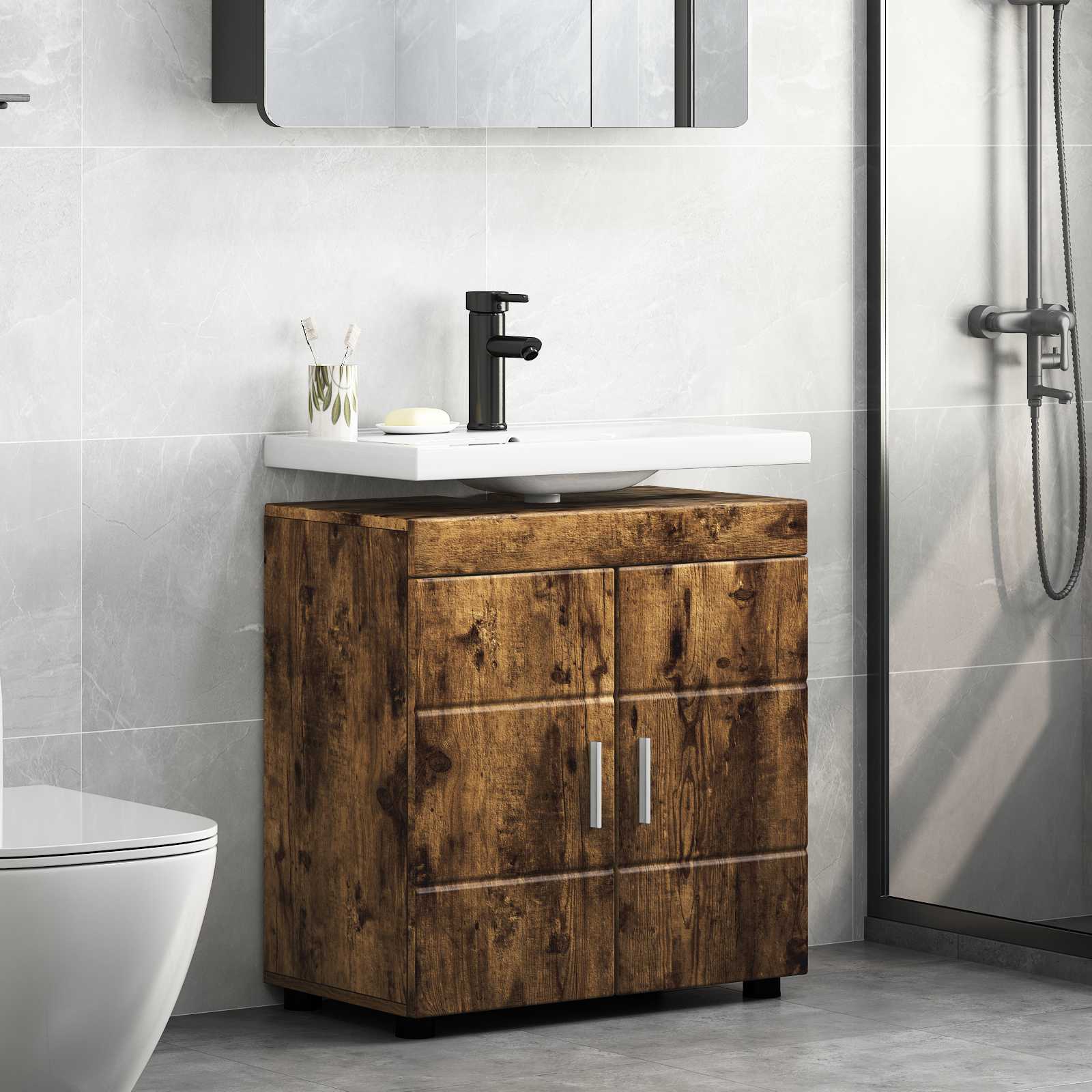 Badezimmermöbel-Set TULUM 2 pcs Weiß 60 x 34 x 63 cm