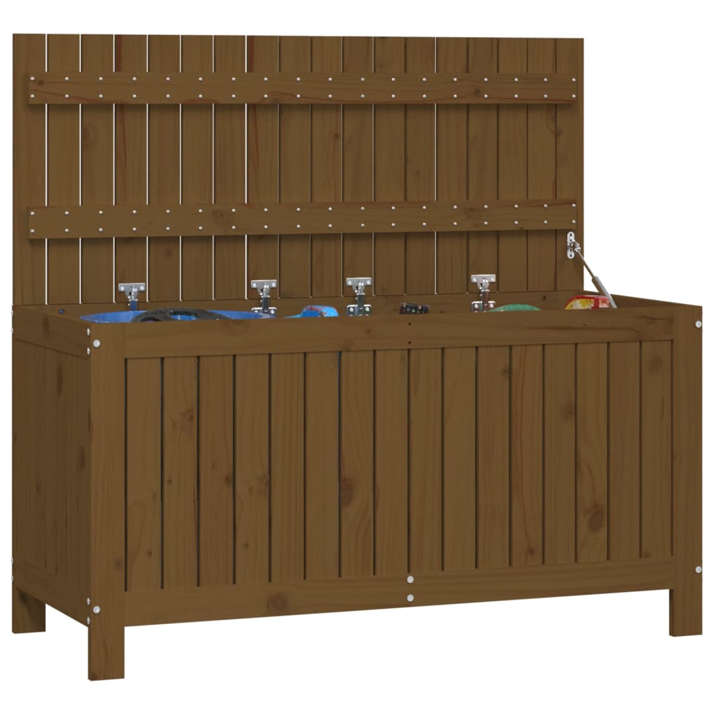 Gartentruhe Grau 76x42,5x54 cm Massivholz Kiefer