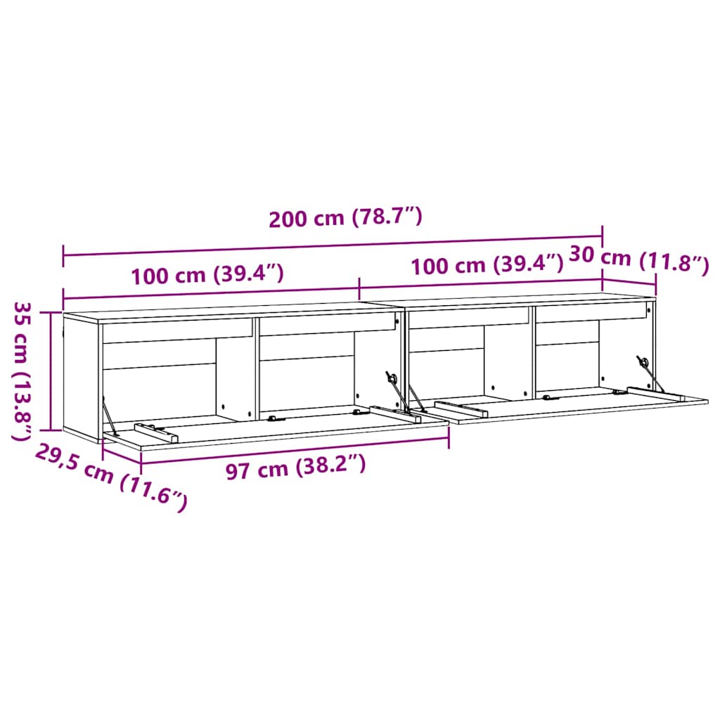 Wandschrank 100x30x35 cm Massivholz Kiefer