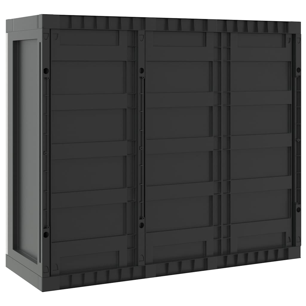 Gartenschrank Grau und Schwarz 65x37x85 cm PP